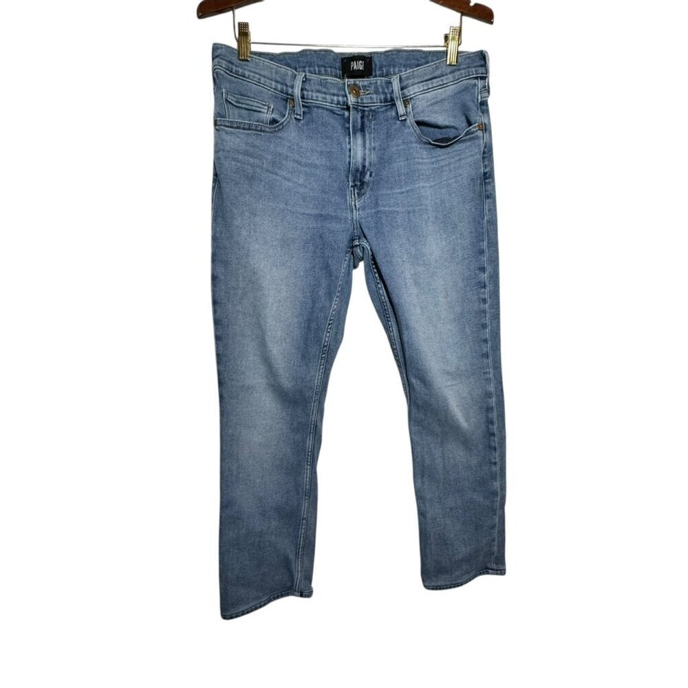 Paige Federal Slim Fit Jeans Men's 33 x 26 Stretch Closure 5 Pocket Denim - Picture 2 of 9